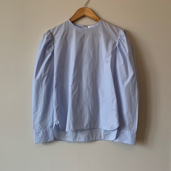 NWT Sandro Puff Sleeve Poplin Blouse- Size 3 - Picture 1 of 10